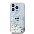 Pikkukuva 2 / 4: Kova kuori - Karl Lagerfeld - Nestemäinen kimalle Choupette-pää - Läpinäkyvä - iPhone 15 Pro Max - MagSafe Klar