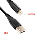 Miniatyrbillede 3 af 5: USB til Lightning kabel 60W Silikone Anti-knude Swissten Sort Svart