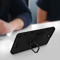 Pikkukuva 4 / 4: Kotelo Samsung Galaxy S21 Ultra Hybrid Iskunkestävälle Metal Ring Support mustalle Svart