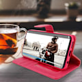 Miniatyrbillede 4 af 4: Hus til Samsung Galaxy A20e - AVIZAR - Folio Tegnebog Cover - Øko-læder - Video Støtte - Lyserød Rosa