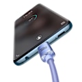 Miniatyrbillede 4 af 6: Data kabel Type-C til Type-C 100W, 1,2m - Baseus Crystal Shine (CAJY000605) - Lilla