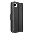 Portefølgeetui - AVIZAR - iPhone 16e - Premium Læder - Stand-funktion - Sort Svart