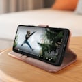 Pikkukuva 3 / 5: AVIZAR Chesterfield Folio suojakuori Xiaomi Redmi Note 12 5G:lle ja Poco X5 Prolle - Vaaleanpunainen - korttiteline ja videoteline Rosa