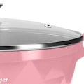 Pikkukuva 4 / 5: Marmitit - Cheffinger - Timanttikuvio - 20/24/28 cm - Ergonomiset Kahvat - Karkaistut Lasi Kannet Transparent