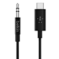 Miniatyrbillede 1 af 5: USB-C til 3,5 mm jack-lydkabel Højkvalitetslyd 90 cm Belkin Sort