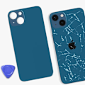 Miniatyrbillede 4 af 4: Erstatningsglas bagpå til iPhone 13 Blå Blå
