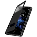 Miniatyrbillede 2 af 4: Housse - AVIZAR - Sony Xperia XZ2 - Øko-læder - Blød skal - Dobbelt vindue Svart