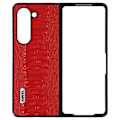 Pikkukuva 1 / 5: Kotelo - ABEEL - Samsung Galaxy Z Fold 5 - Hybridi aito nahka - punainen käärmekuvio Röd