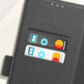 Miniatyrbild 3 av 5: Etui för Xiaomi 14T Saffiano Läder Cardholder och Videostativ 3mk Svart Svart