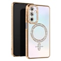 Pikkukuva 1 / 6: Timanttikotelo Samsung Galaxy A15 MagSafe Gold tekojalokivi Contour - AVIZAR - Jäykkä - Synteettinen - Mixed Gul
