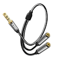 Miniatyrbild 2 av 5: Audio Splitter Adapter Jack 3,5 mm hane till 2x Jack 3,5 mm hona LinQ