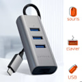 Miniatyrbillede 5 af 6: USB C hub til 3x USB og Ethernet, kompakt design, Satechi mørkegrå