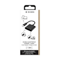 Miniatyrbillede 4 af 4: USB-C Audio Adapter - BigBen - 2 in 1 - 60W Charge - 12cm - Black