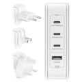 Miniatyrbillede 2 af 6: Belkin Hvid 140W GaN Ultra Hurtig 3x USB C og USB Strømforsyning Kompakt Format Vit