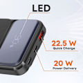 Miniatyrbillede 4 af 5: Eksternt batteri 10000mAh + Lightning-kabler - USB C og USB LinQ Sort