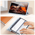 Pikkukuva 3 / 5: Kotelo - Dux Ducis - Toby - Samsung Galaxy Tab S9 FE Plus - Sininen - Video- ja näppäimistötuki Ljusblå