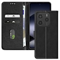 Miniatyrbillede 1 af 5: Etui til Xiaomi Redmi Note 14 5G Klap Wallet og Video Støtte Sort Svart
