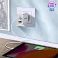 Pikkukuva 4 / 6: Laturi 15W Kaksois-USB-A QC 3.0 + USB-C PD Nopea Lataus Akashi valkoinen Vit