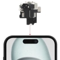 Miniatyrbillede 3 af 4: Erstatnings internt højttaler AVIZAR til Apple iPhone 15 - Sort - CE RoHS certificeret Svart