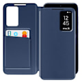 Miniatyrbillede 1 af 6: Etui med vindue til Samsung Galaxy S23 med kortholder i nat blå Blå