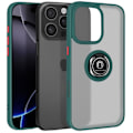 Miniatyrbillede 1 af 4: Coque til iPhone 16 Pro Max med metalring og videostøtte i grøn Grön