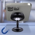 Miniatyrbillede 4 af 5: Magnetisk biltelefonholder - BLUESTAR - 360° rotation - Sikker fastgørelse - Stabil installation Svart