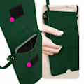 Miniatyrbild 4 av 4: Smartphone strumpfodral - Ej specificerat - Mörkgrön - Syntetiskt läder - Halvstyv - Unisex Mörkgrön