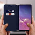 Pikkukuva 3 / 4: Suojus Samsung Galaxy S10 Folio Lompakkoteline -toiminnolle - Keskiyönsininen - AVIZAR - Nahkaa - Unisex Midnattsblå