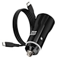 Pikkukuva 2 / 5: 25 W USB ja USB C Power Delivery autolaturi + 60 W Blue Star USB C -kaapeli musta Svart