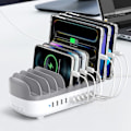 Pikkukuva 5 / 5: 120W Latausasema 10 USB-porttia Hiljainen Tuuletin EU-johto Valkoinen