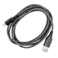 Pikkukuva 2 / 5: Latauskaapeli - MOXIE - Musta punottu nylon - 2m - USB Lightningiin - Yhteensopiva iPhone 14/13/12/11/X Svart