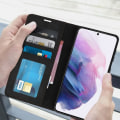 Miniatyrbillede 4 af 4: Hus til Samsung Galaxy S21 - Forwenw - Blød berøring - Portefølje-klap - Sort - Videostøtte Svart