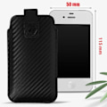 Miniatyrbild 3 av 5: Carbon Effect Smartphone Bälte Hölster Pull-Up Tab Storlek XS Forcell Svart Kol