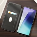 Miniatyrbillede 3 af 6: Kulcarbonetui til Xiaomi Redmi 14C, RFID-beskyttende kortholder, sort støtte Svart