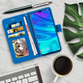 Miniatyrbild 3 av 4: Hus - AVIZAR - Huawei P Smart 2019 / Honor 10 Lite - Ekoskinn - Videostativ - Kortfack Blå Blå