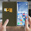 Miniatyrbillede 2 af 4: Etui - Xiaomi - Mi 11 Lite / Mi 11 Lite 5G - Øko-læder - Sort - Klapstøtte Svart