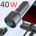 Pikkukuva 4 / 5: Satechi Harmaa Sidereal 40W Kaksois USB-C Power Delivery Kompakti Autolaturi Grå