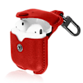 Miniatyrbillede 2 af 4: AirPods etui - DEVIA - Cowboy Series - Glat læder - Rød - Integreret karabinhage Röd