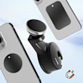 Miniatyrbillede 3 af 5: LinQ Magnetisk Bilholder Smartphone 360° Roterende Nakkestøtte Sort Svart