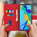 Pikkukuva 3 / 4: Lompakkokotelo - AVIZAR - Huawei P30 - Silikoni Geeli - Punainen - Videotuki Röd