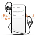 Miniatyrbillede 3 af 5: Bluetooth-høretelefoner - LINQ - Nakkebånd - Sort - Rækkevidde 40m - Svedbestandig Svart