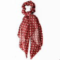 Pikkukuva 1 / 3: Chouchou Foulard Long Satinista Hiuskampaus Ruusupinkki Pisteet Rosa