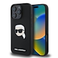 Miniatyrbild 1 av 4: Coque Souple - Karl Lagerfeld - iPhone 16 Pro - Silikon Vätska - Svart - Design Karl Head Svart