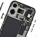 Miniatyrbillede 3 af 3: Power- og volumenknap til iPhone 16 Pro Max sort Svart