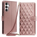 Pikkukuva 2 / 6: Samsung Galaxy A16 Lompakko Kotelo Timanttikuvio Vaaleanpunainen Kupari Rosa