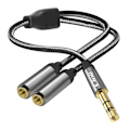 Miniatyrbild 1 av 5: Audio Splitter Adapter Jack 3,5 mm hane till 2x Jack 3,5 mm hona LinQ