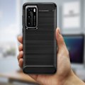 Pikkukuva 4 / 4: Takakuori - AVIZAR - Huawei P40 - Pehmeä - Hiilikuituviimeistely - Isku- ja naarmusuojatut Svart