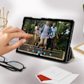 Miniatyrbild 3 av 4: Hölster - Samsung - Galaxy Tab A7 10.4 2020 - Hel skydd - Tunn design - Ekologisk läder svart Svart