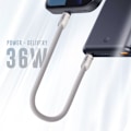 Miniatyrbillede 3 af 5: USB-C til Lightning-strømkabel 36W kompakt 30cm LinQ lysegrå Grå