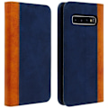 Miniatyrbillede 1 af 4: Housse Galaxy S10 - AVIZAR - Etui Folio - Øko-læder - Kortopbevaring - Støttefunktion Midnattsblå